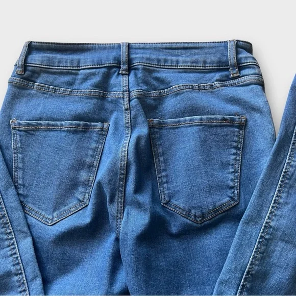 Massimo Dutti Boho Flower Embroidered High Waisted Stretch Skinny Jeans Size 4 - Picture 10 of 11